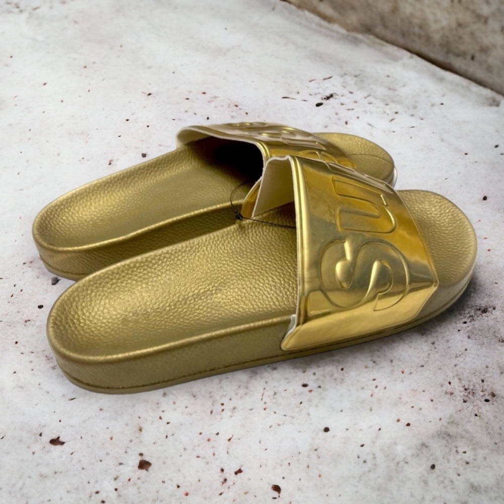Superga Slides Metallic Gold 1908 Signature Pool Sandals Size 6.5 NWT - Picture 7 of 7